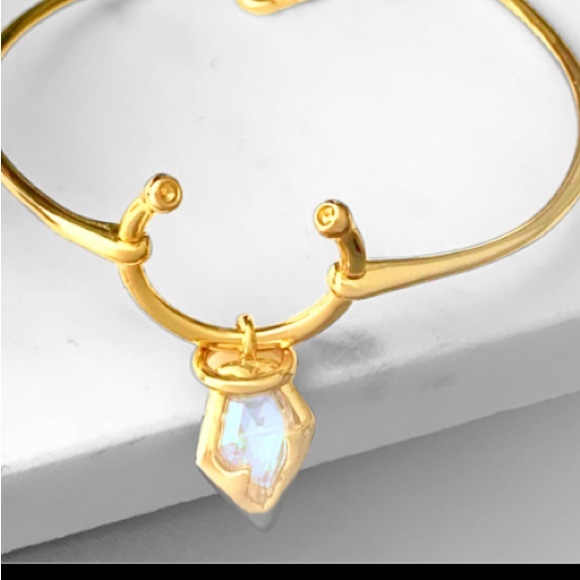 ALEXIS BITTAR • NEW Miss Havisham Horseshoe Celestial Pear Gold CZ Bracelet - Picture 6 of 9